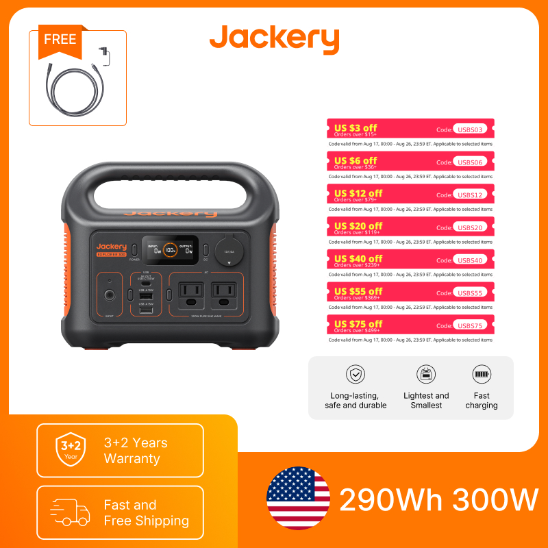 Solar Emergency Charger - Jackery Tragbare Powerstation Explorer 300 Neu