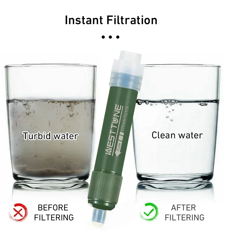 Water Purification Straw - Westtune Outdoor Mini Camping Reinigungswasserfilter Stroh