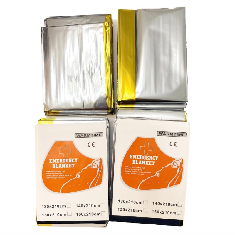Emergency Mylar Tent - 4er-Pack gold-silberne Mylar-Notfall-Thermodecken, 160 x 210